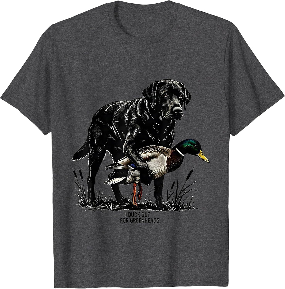 I Duck Out For Greenheads Funny Duck Hunter Hunting Dad Gift T-Shirt - Dark Heather Grey