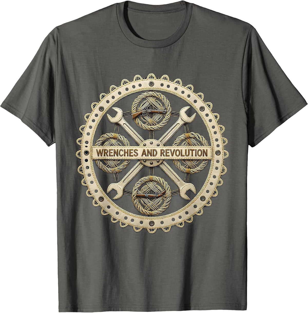 Men's Wrenches and Revolution Valley Forge Automotive T-Shirt - Asphalt Grey