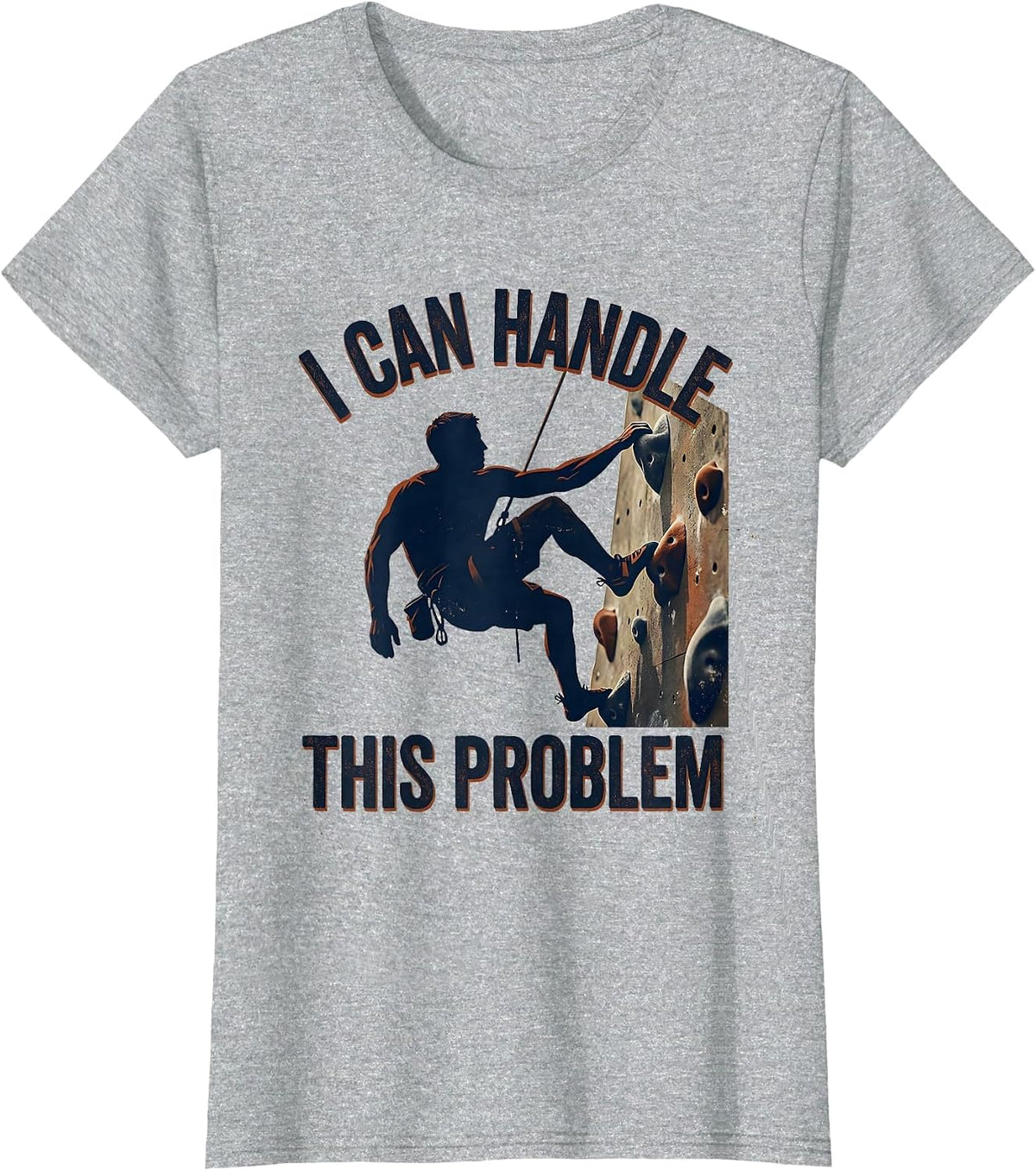 Women's I Can Handle This Problem Vintage Rock Climbing Bouldering T-Shirt - Heather Grey