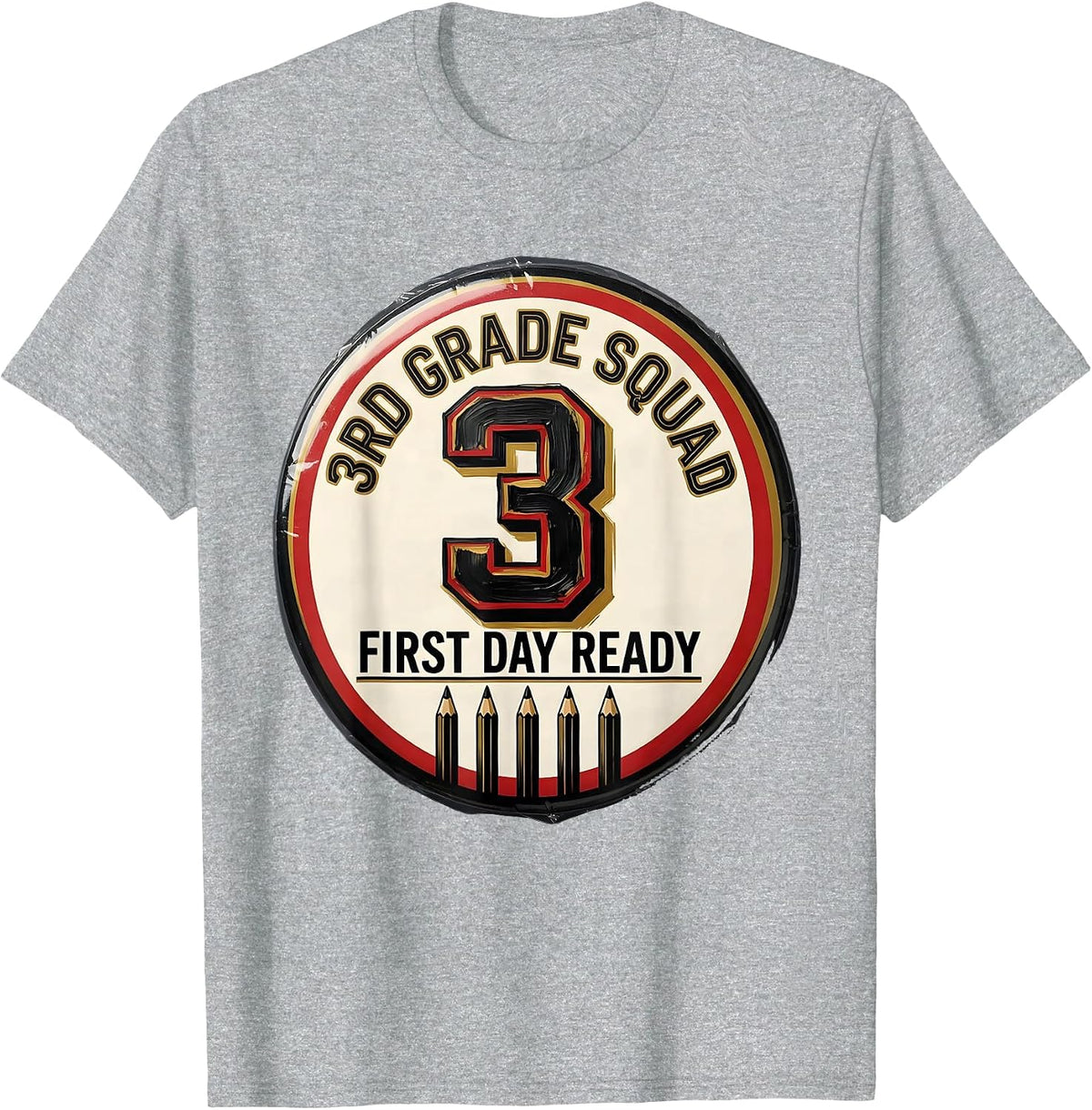 Men's 3rd Grade Squad First Day Ready Teacher Back To School T-Shirt - Heather Grey