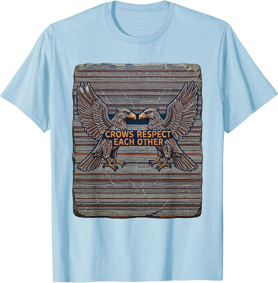 Men's Crows Respect Each Other Crow Lover Design T-Shirt - Baby Blue
