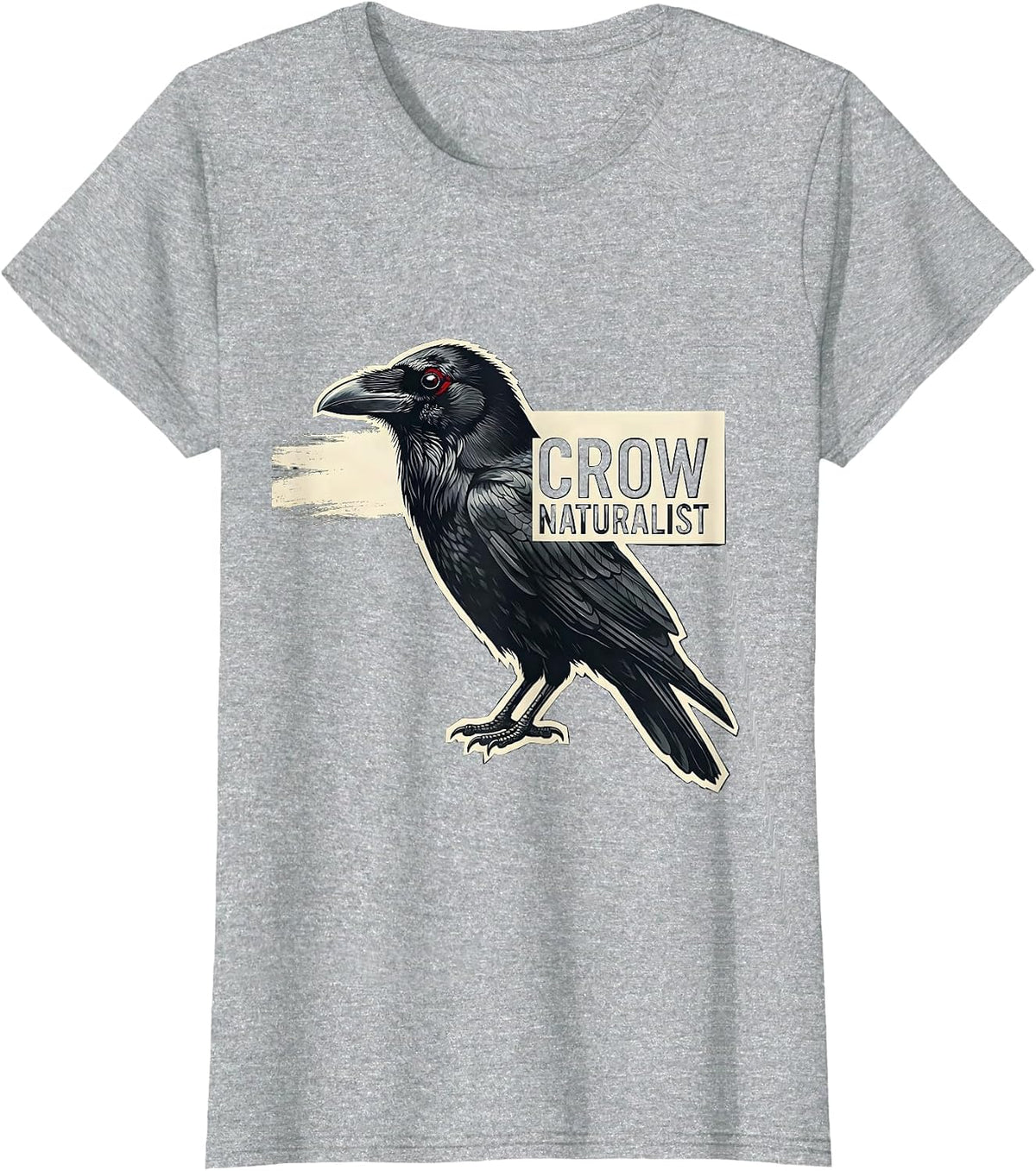 Crow Naturalist Gothic Nature Bird Lover Dark Whimsical T-Shirt - Heather Grey