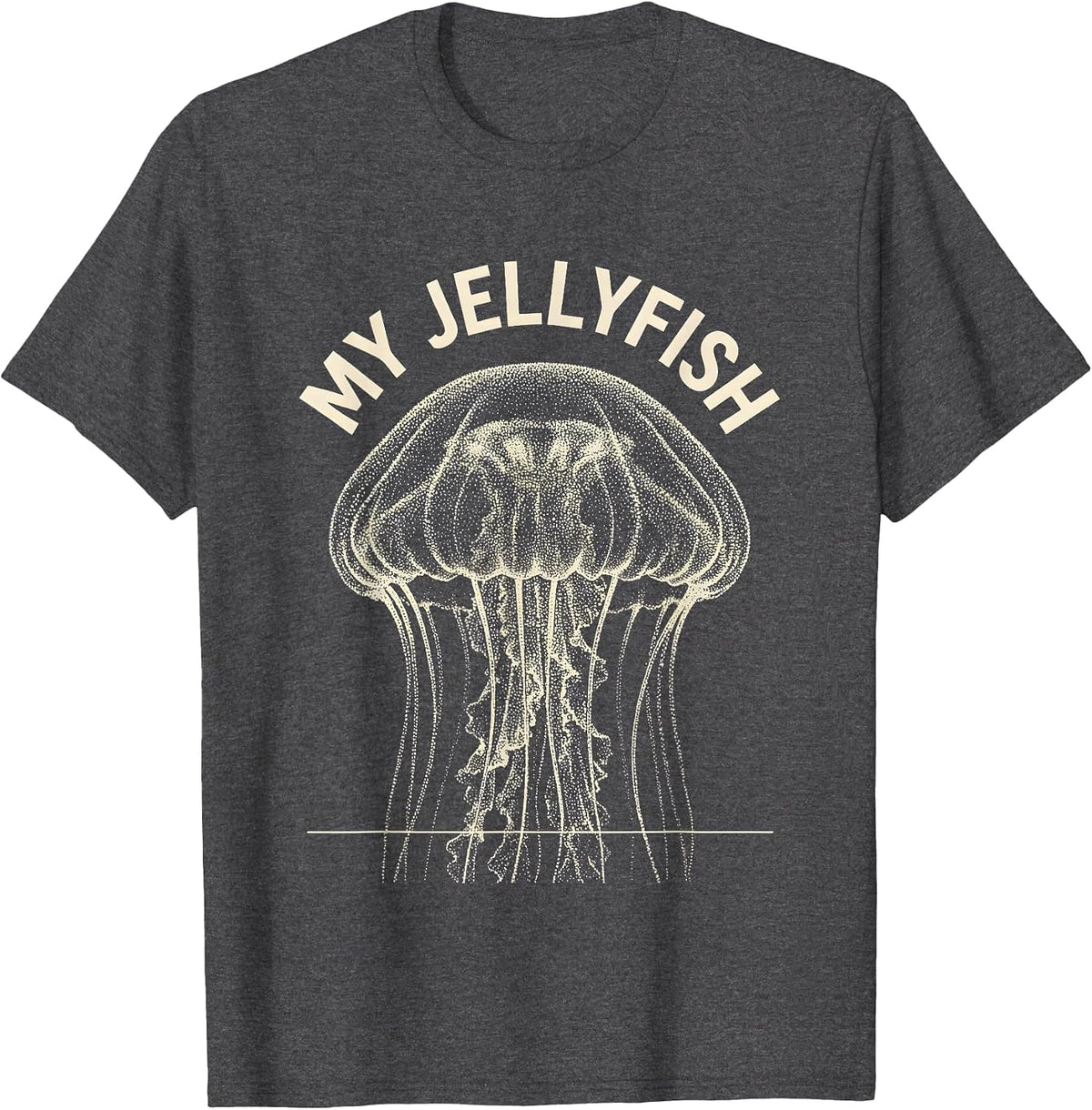 My Jellyfish Naturalist Specimen Ocean Animal Lover Artwork T-Shirt - Dark Heather Grey
