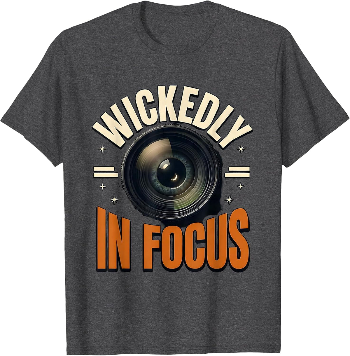 Men's Wickedly In Focus Funny Optometrist Eye Doctor Halloween T-Shirt - Dark Heather Grey
