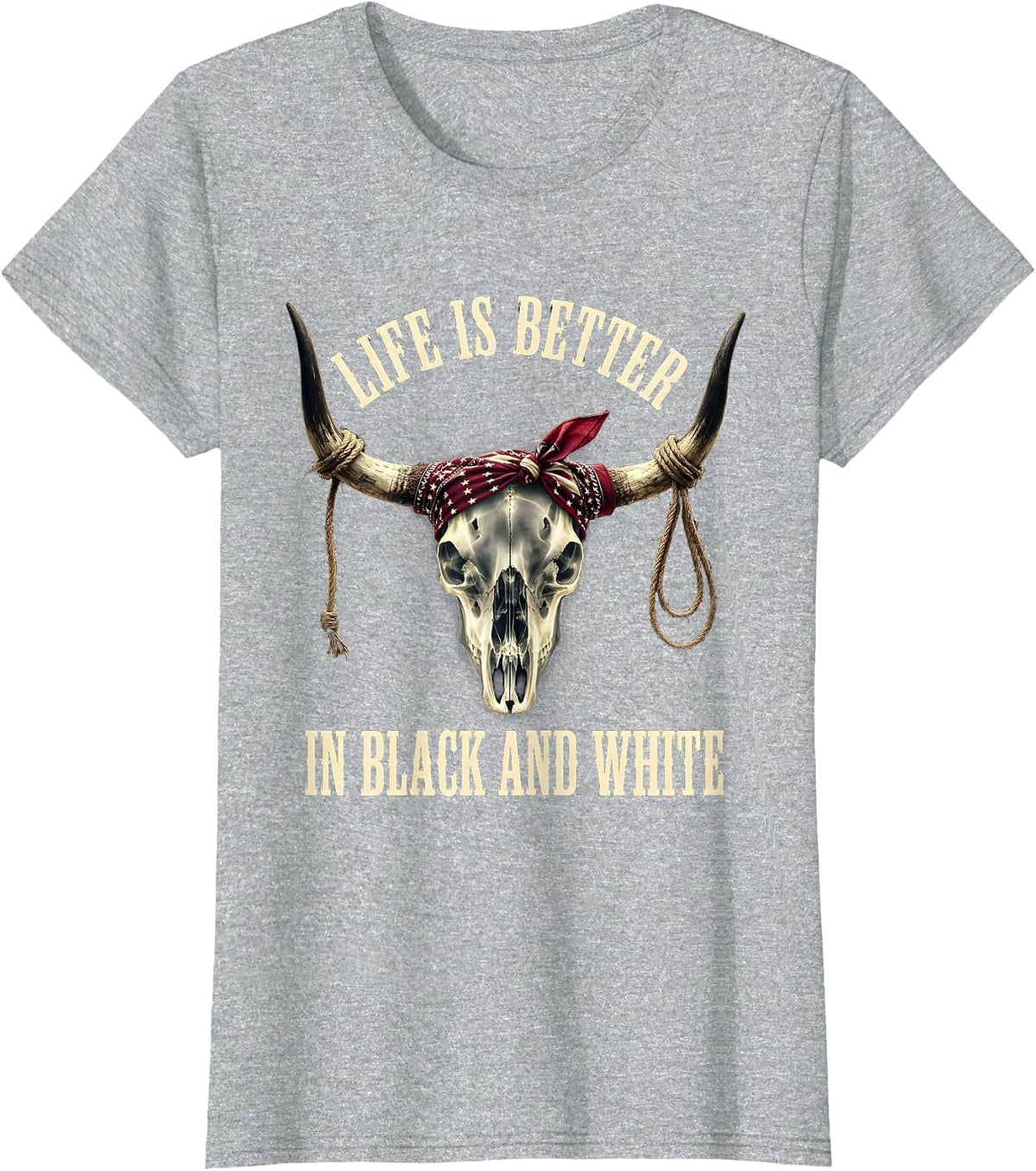 Women's Life Is Better In Black and White Radiology Design T-Shirt - Heather Grey