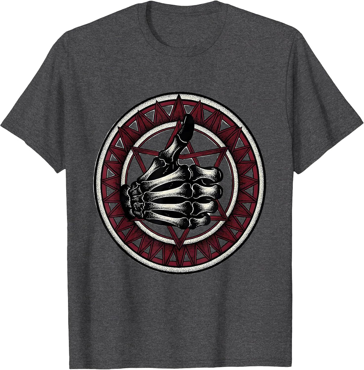 Men's Skeleton Hand Thumbs Up Radiology Graphic T-Shirt - Dark Heather Grey