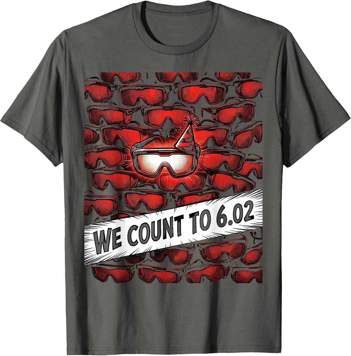 Men's We Count To 6.02 Comic Book Chemistry Teacher Mole Day T-Shirt - Asphalt Grey