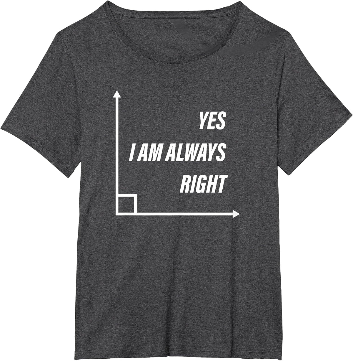 Funny Geometry Right Angle Math Mathematics Students Teacher T-Shirt - Dark Heather Grey