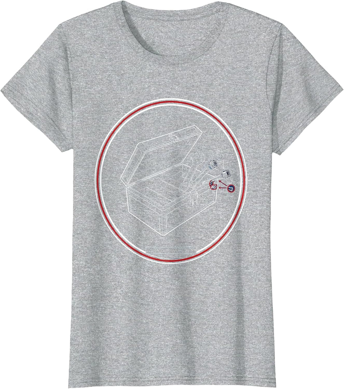 Women's Open Toolbox Overflowing With Wrenches Graphic T-Shirt - Heather Grey