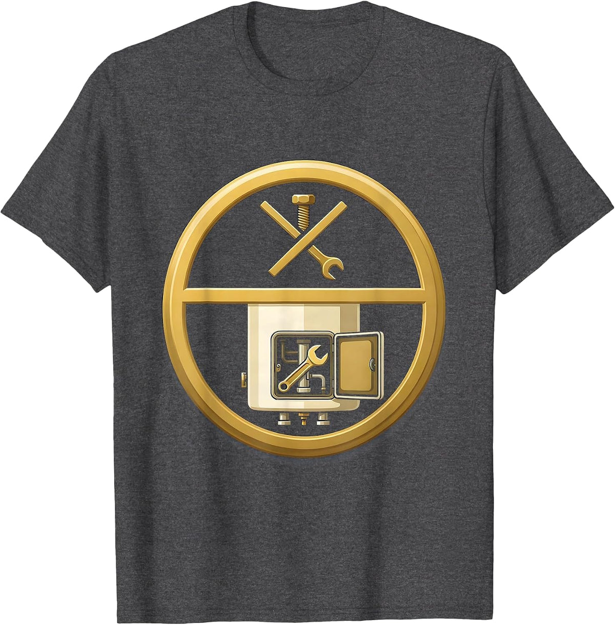 Sealed Plumbing Badge Funny Plumber Dad Joke Gift T-Shirt - Dark Heather Grey