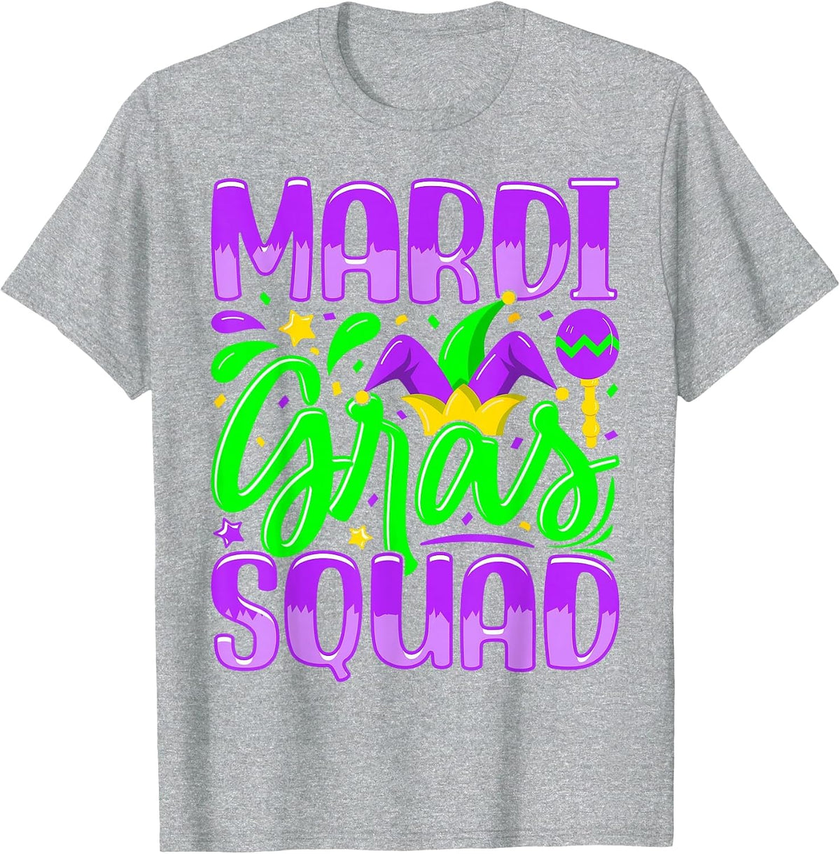 Mardi Gras Squad T-Shirt - Heather Grey