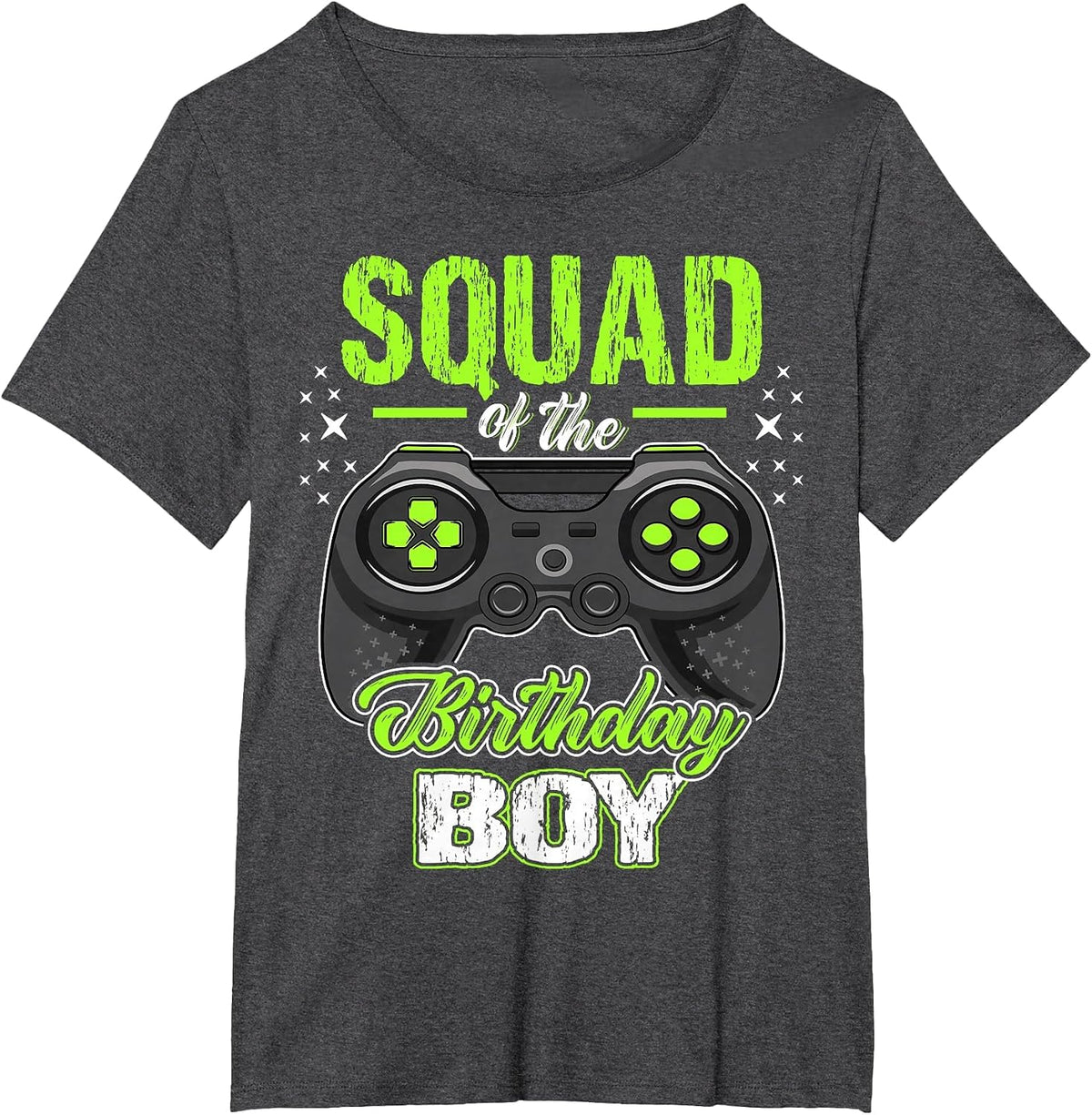 Squad of the Birthday Boy Matching Video Gamer Birthday T-Shirt - Dark Heather Grey