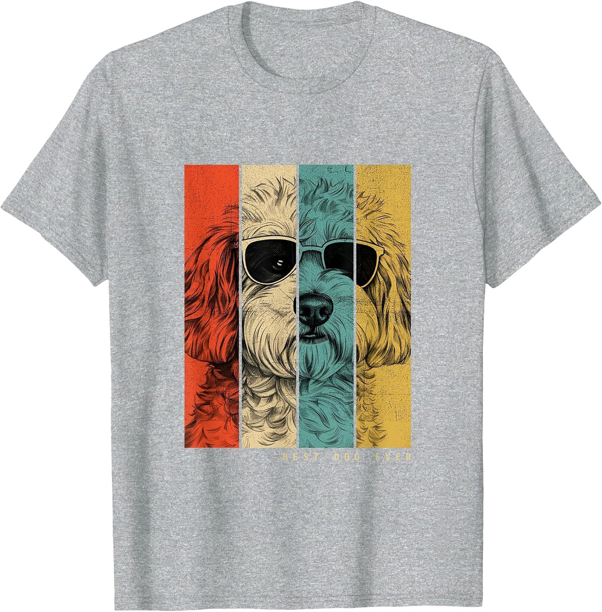 Vintage Cockapoo Dog Mom Dad Kids Men Women T-Shirt - Heather Grey