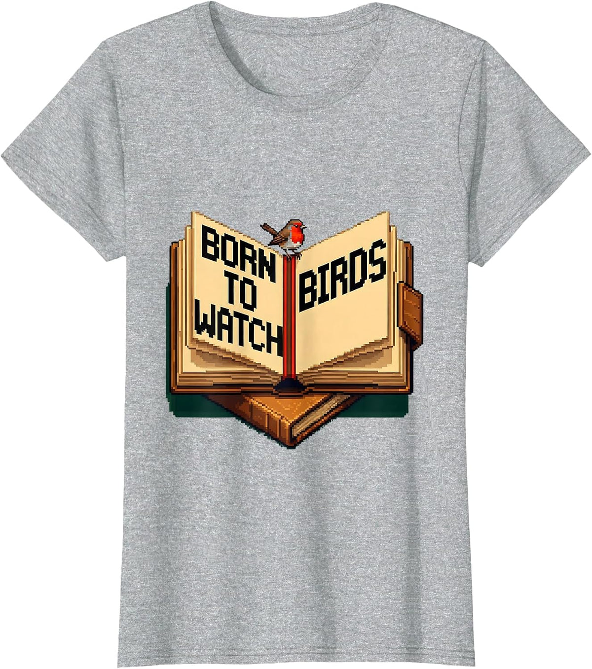 Born to Watch Birds Birding Enthusiast Design T-Shirt - Heather Grey