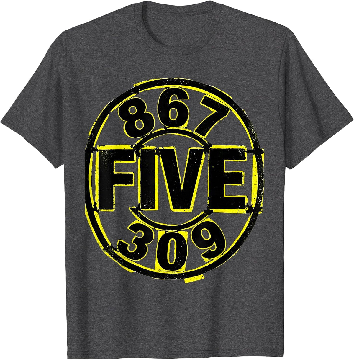 867 FIVE 309 Funny 80s Nostalgia Gen X Gift T-Shirt - Dark Heather Grey