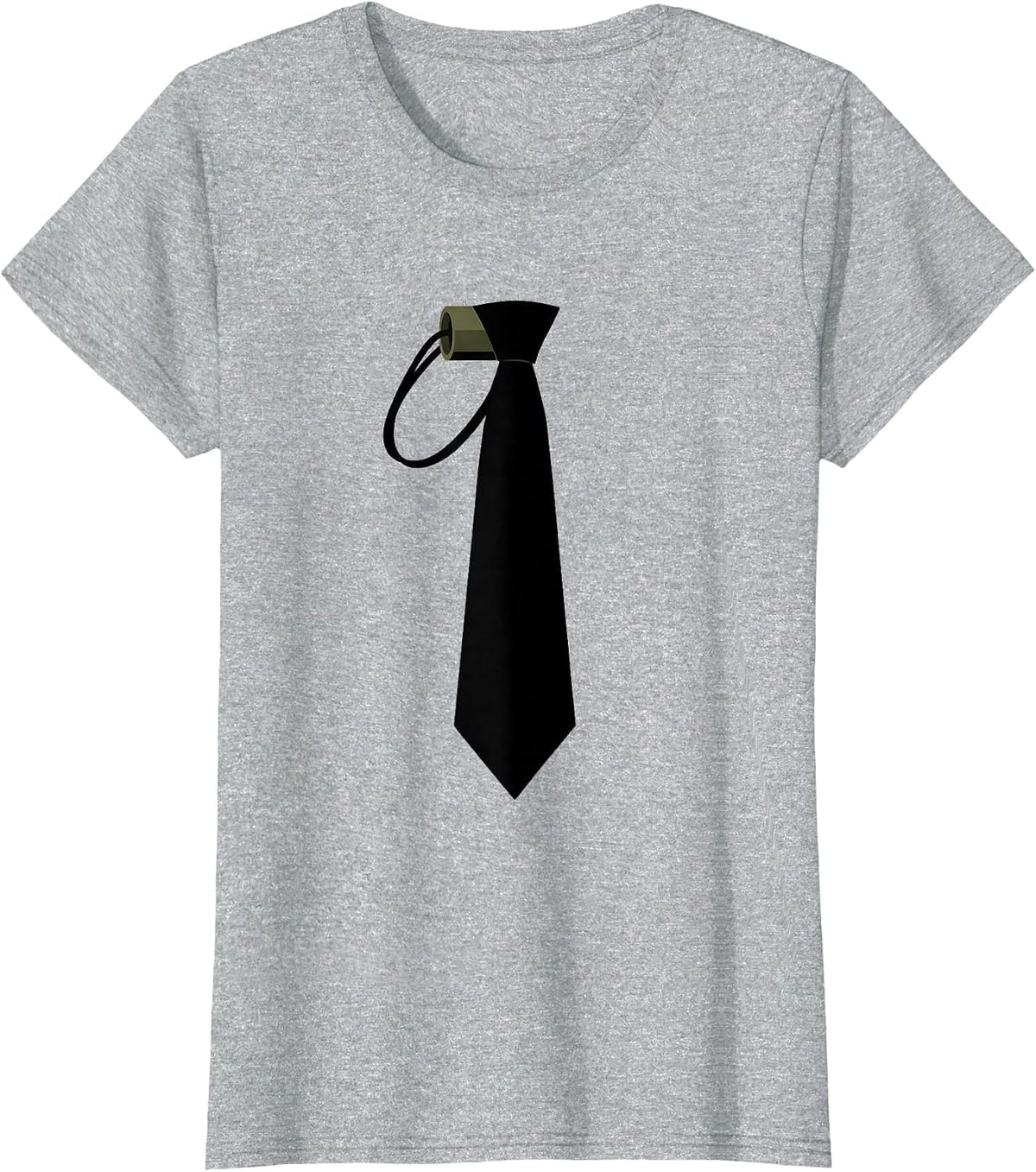 Duck Call Tie Mallard Feather Point Minimalist Hunting Dad T-Shirt - Heather Grey