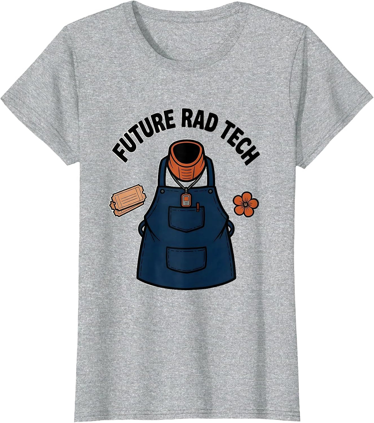 Women's Future Rad Tech Funny Radiologic Technologist X-ray CT MRI T-Shirt - Heather Grey
