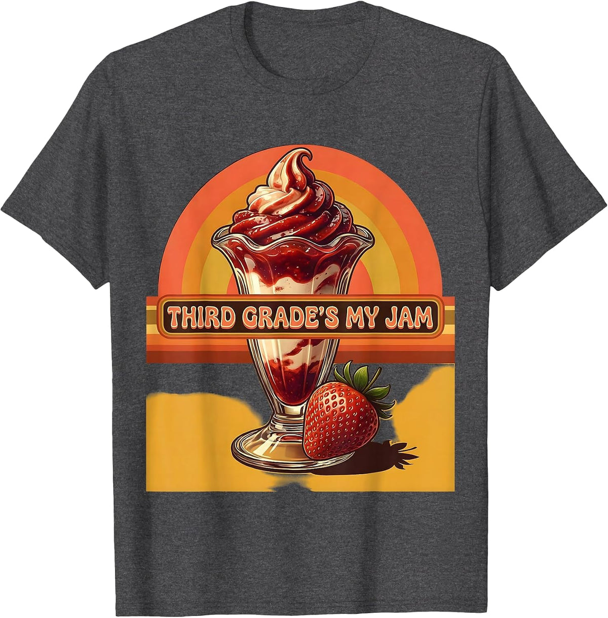 Third Grade's My Jam Retro 70s Back To School Teacher T-Shirt - Dark Heather Grey
