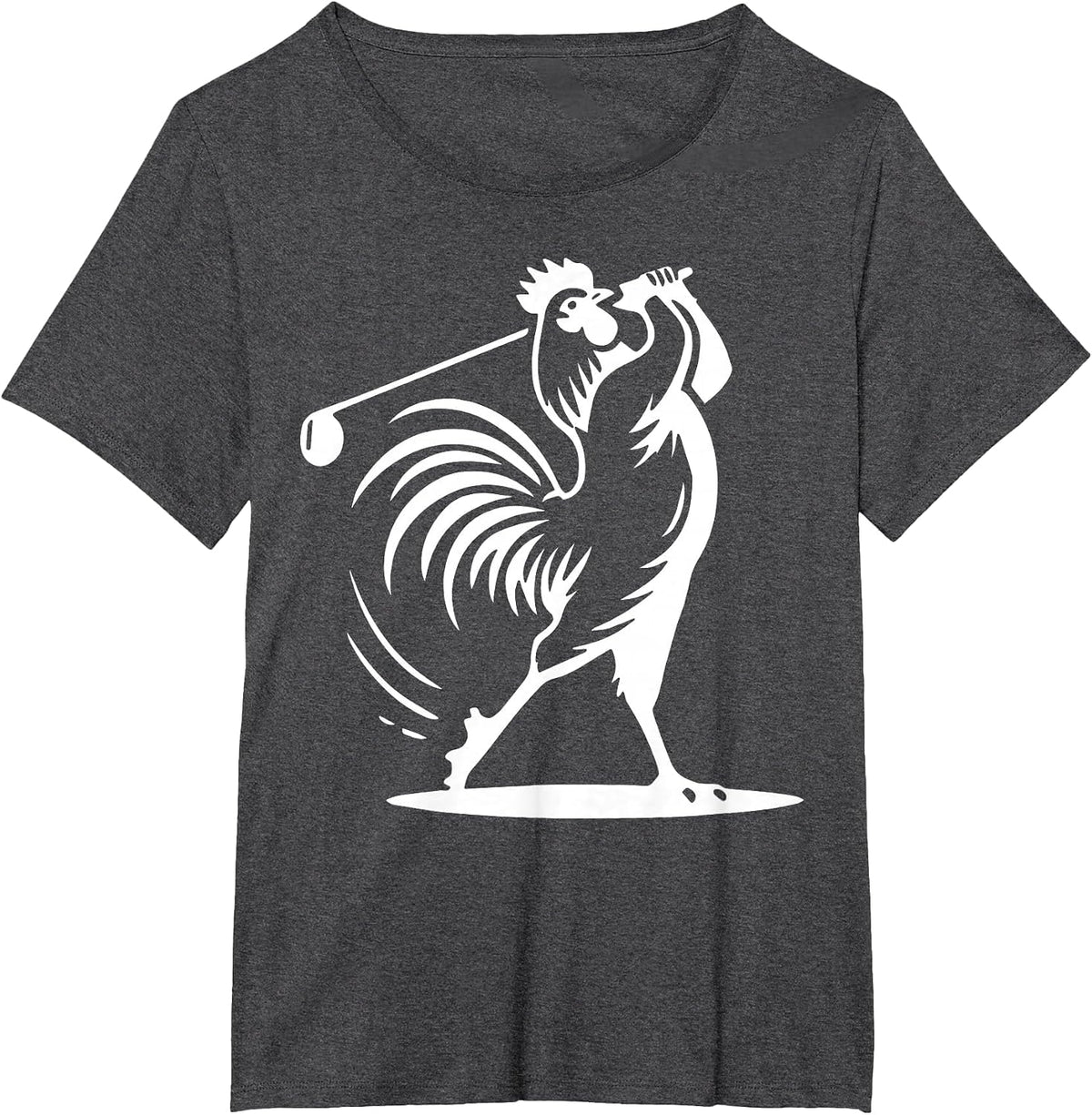 Vintage Rooster Playing Golf Golfer Golf Lover Game Day T-Shirt - Dark Heather Grey