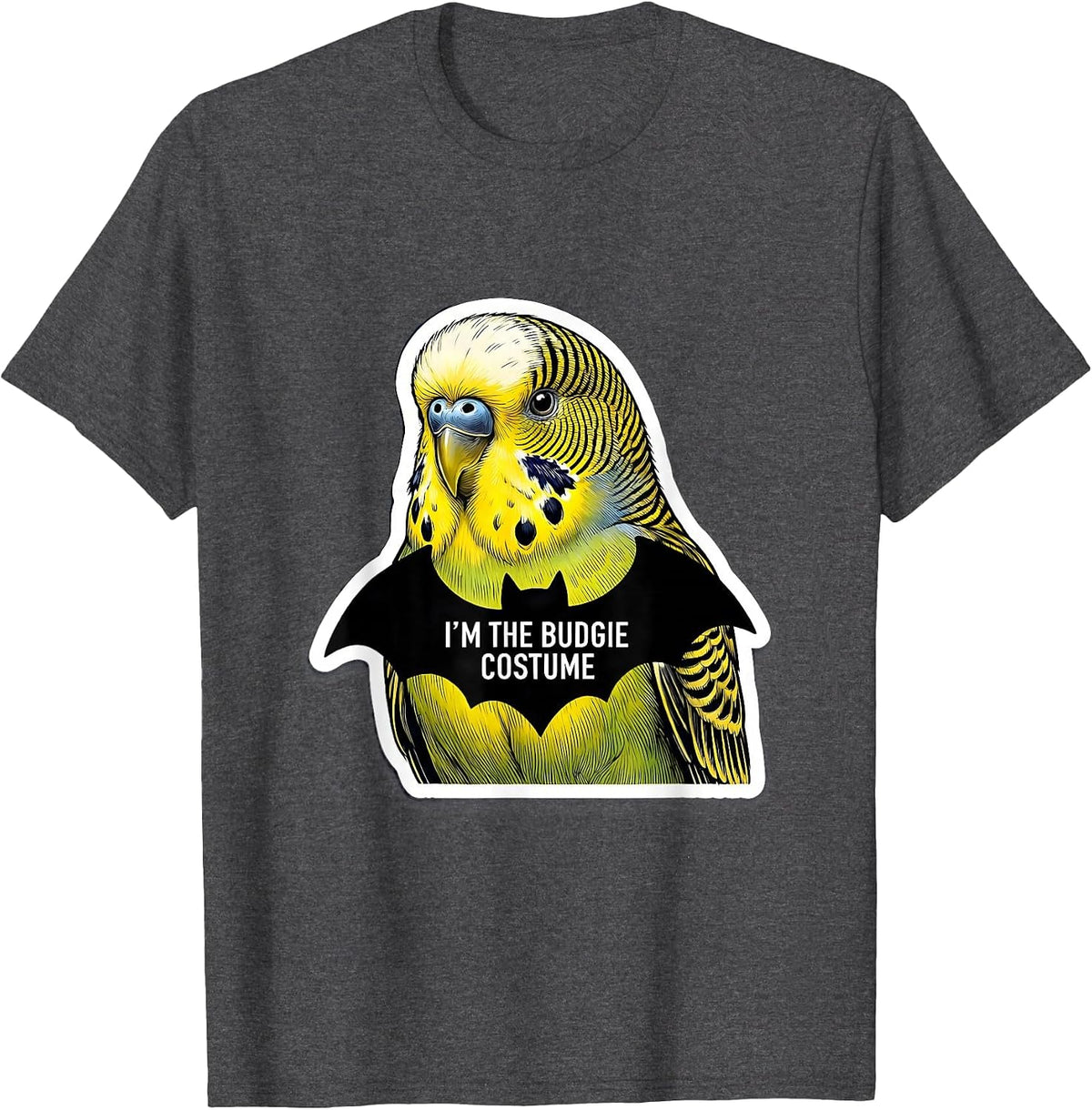 Men's I'm The Budgie Costume Funny Bird Lover Halloween Party T-Shirt - Dark Heather Grey