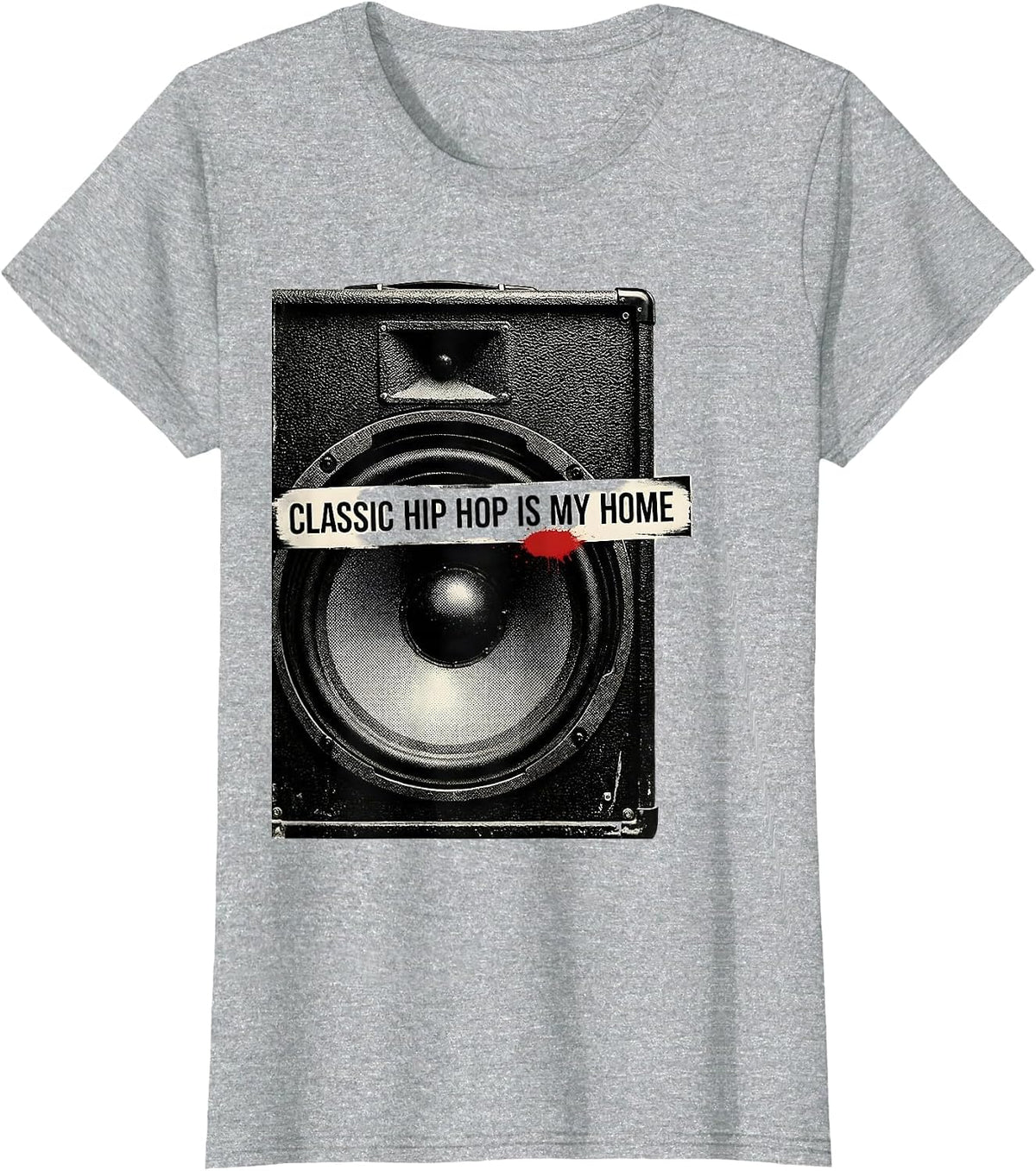 Classic Hip Hop Is My Home Vintage Speaker Cabinet T-Shirt - Heather Grey
