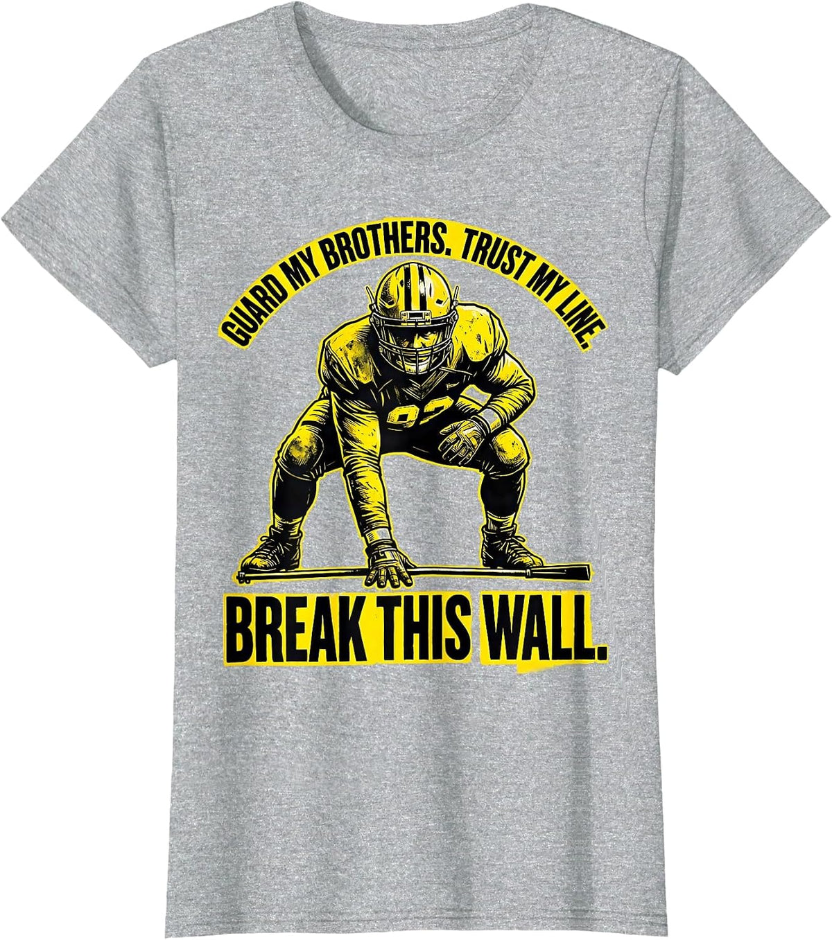 Women's Guard My Brothers Trust My Line Break This Wall Lineman T-Shirt - Heather Grey