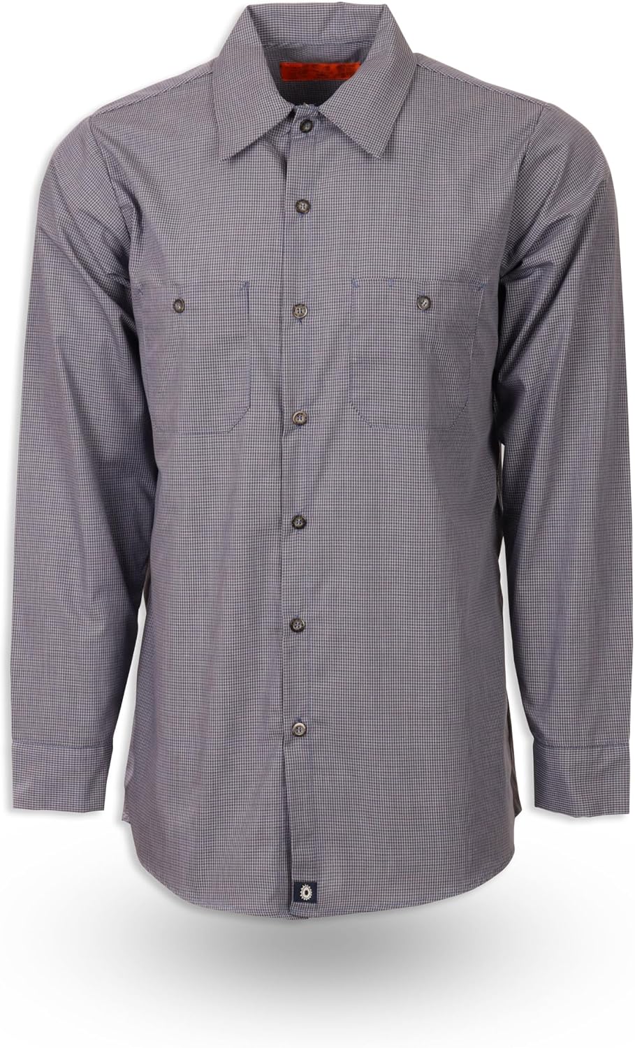 PINNACLE Men's Microcheck Long Sleeve Industrial Work Shirt S24 - Blue Charcoal