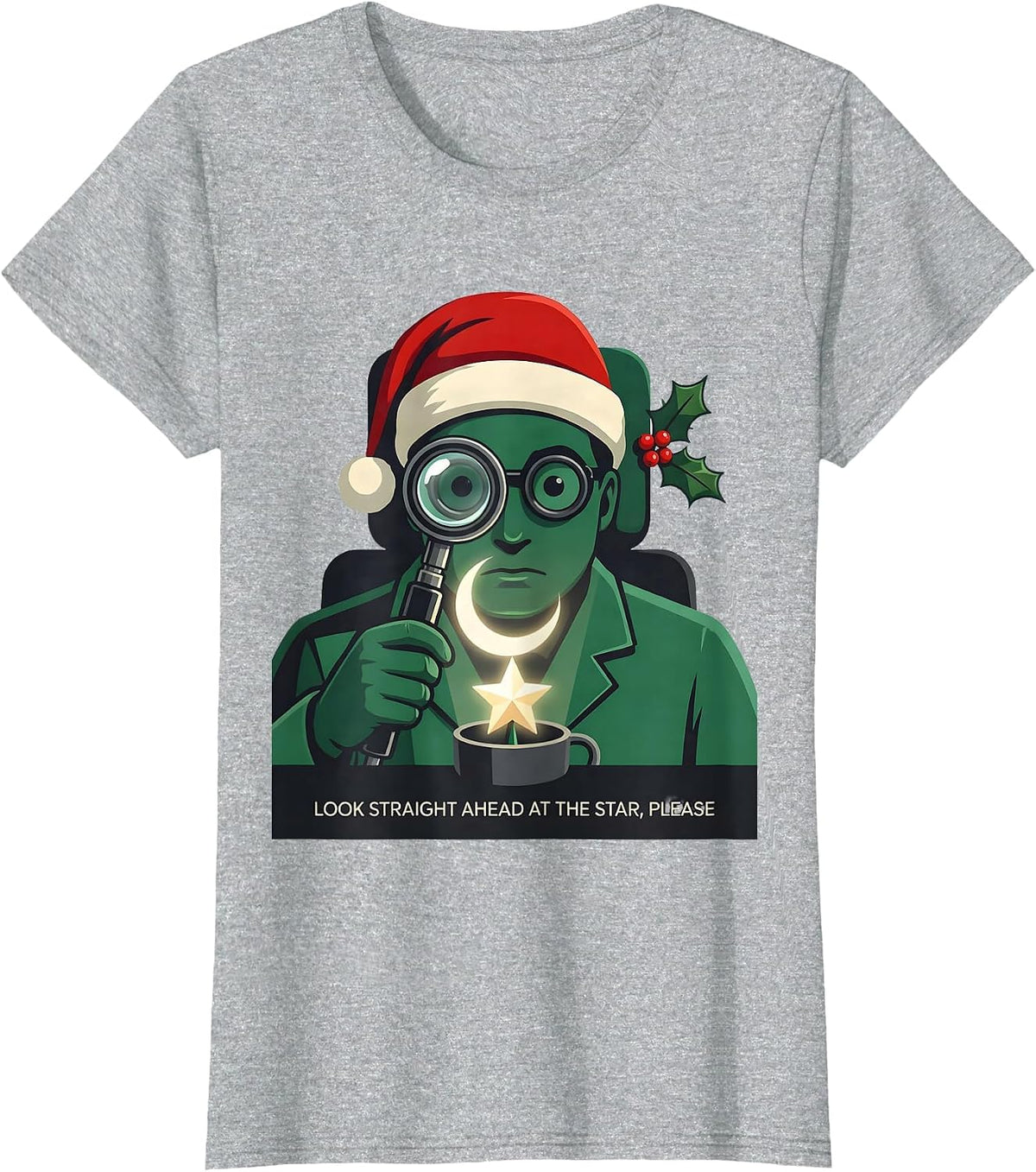 Women's Look Straight Ahead At The Star, Please Funny Optometrist T-Shirt - Heather Grey