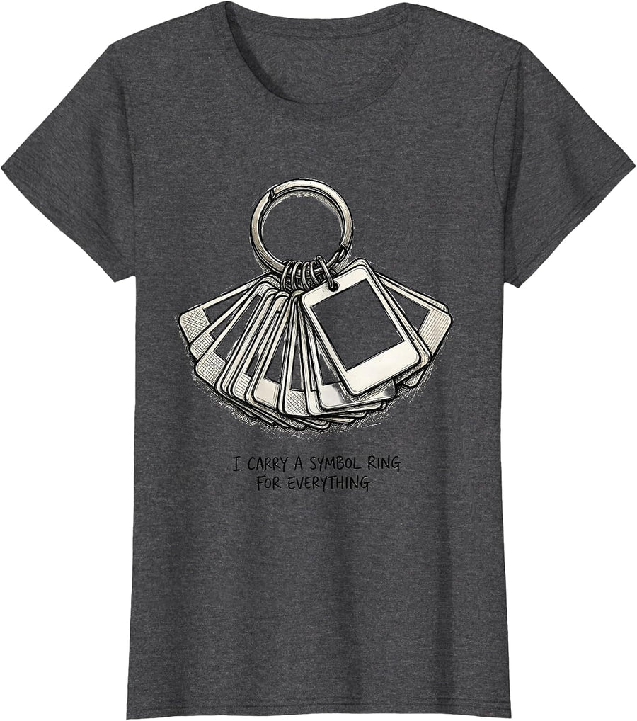 Women's I Carry A Symbol Ring For Everything Hand Sketched Special T-Shirt - Dark Heather Grey