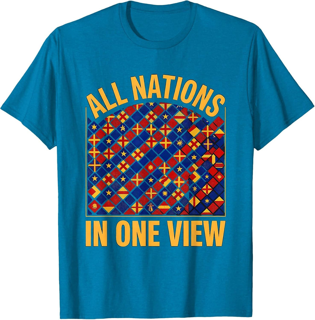 All Nations In One View International Travel Geography Lover T-Shirt - Sapphire Blue
