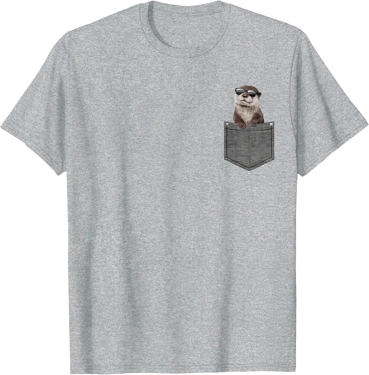 Otter in Pocket T-Shirt - Heather Grey