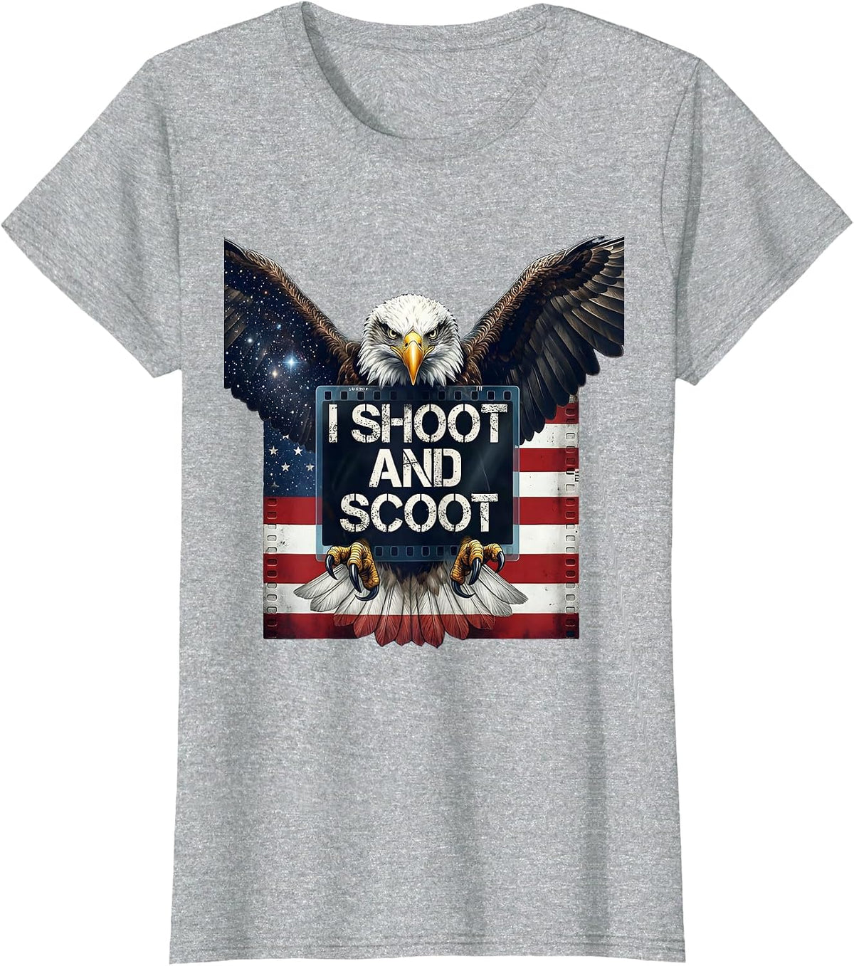 I Shoot and Scoot Radiology Humor Design T-Shirt - Heather Grey