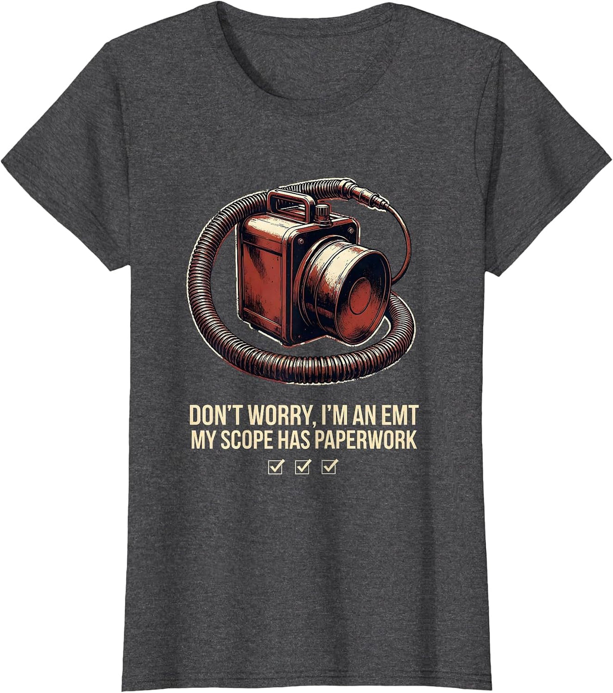 Women's Don't Worry, I'm An EMT Vintage T-Shirt - Dark Heather Grey