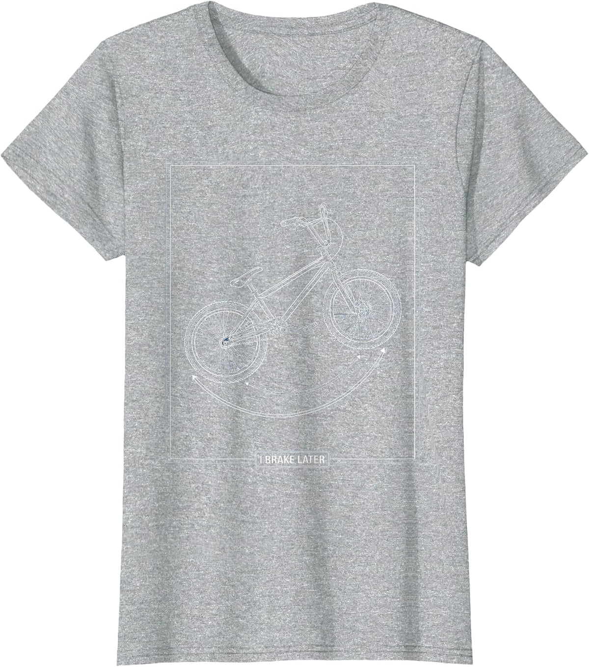 I Brake Later Technical Blueprint BMX Bike Kids Extreme T-Shirt - Heather Grey