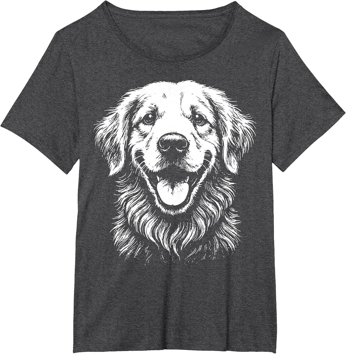 Golden Retriever Illustration T-Shirt - Dark Heather Grey