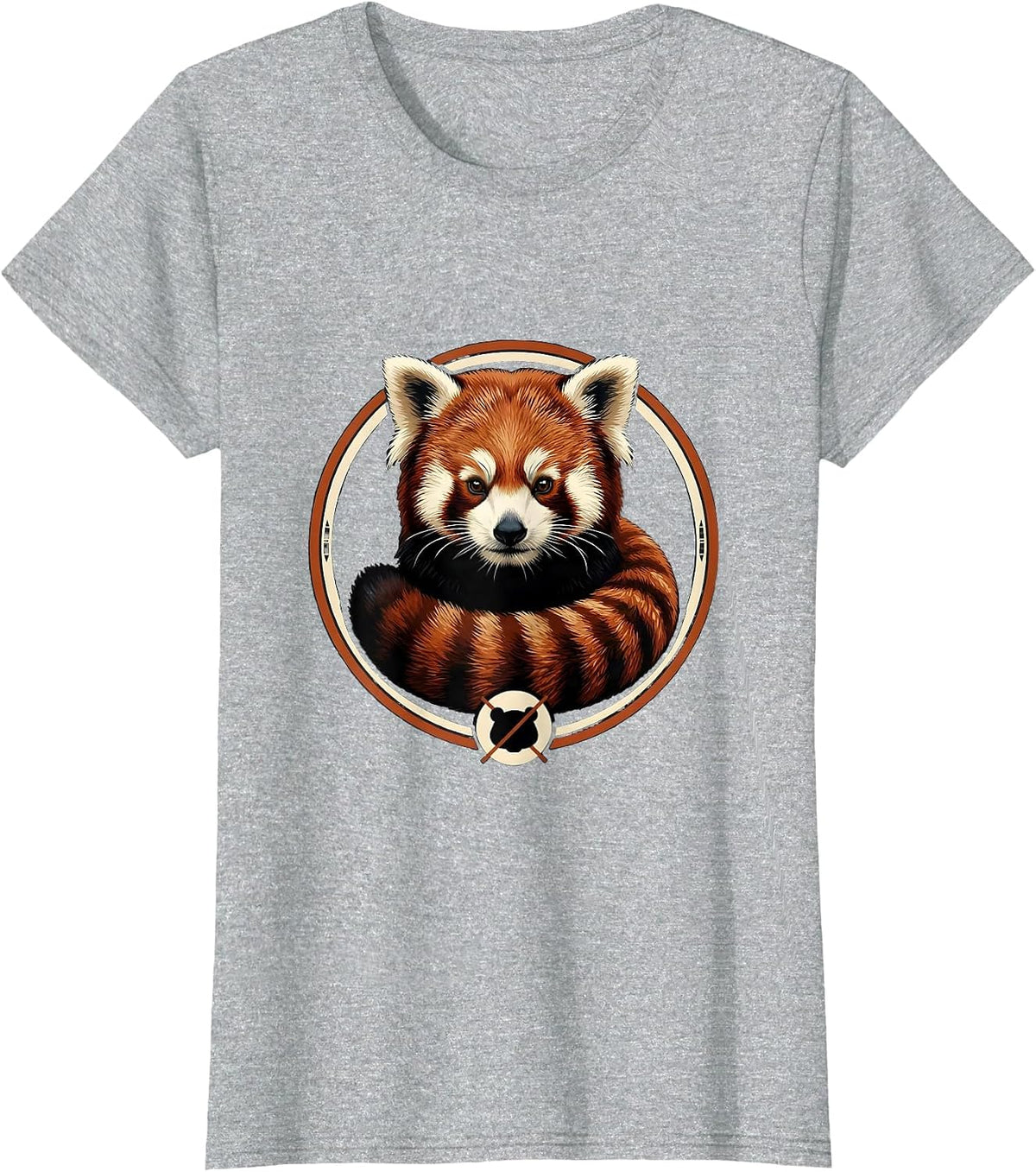 Red Panda Editorial Conceptual Animal Lover Humor T-Shirt - Heather Grey