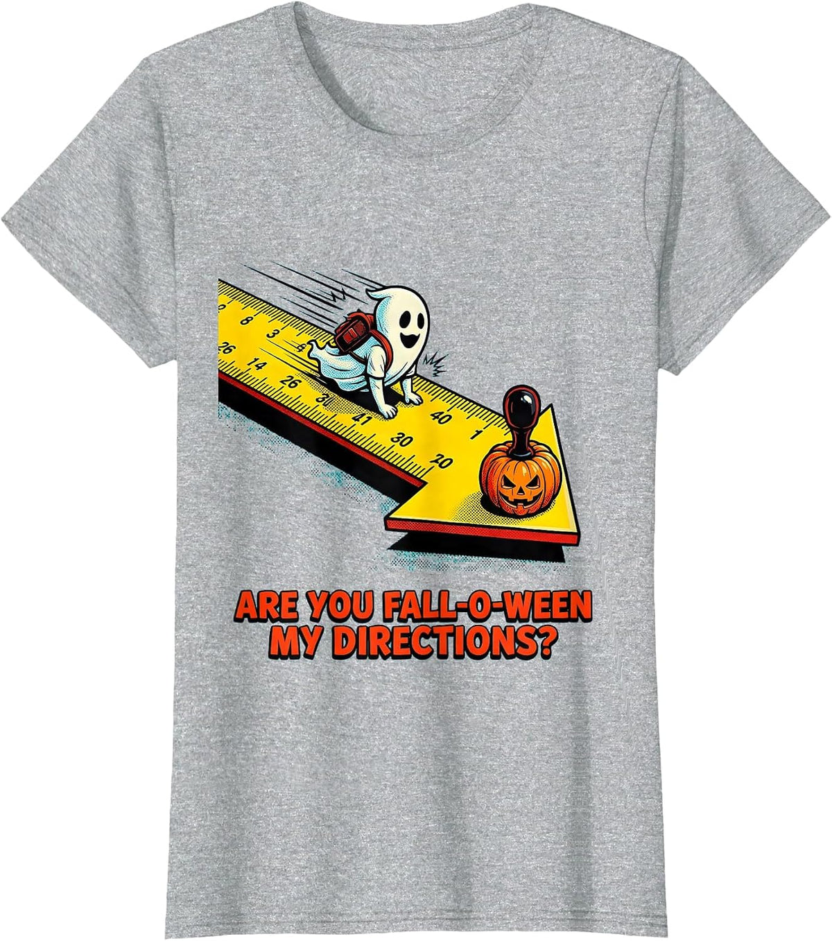 Are You Fall-O-Ween My Directions Funny Teacher Halloween T-Shirt - Heather Grey