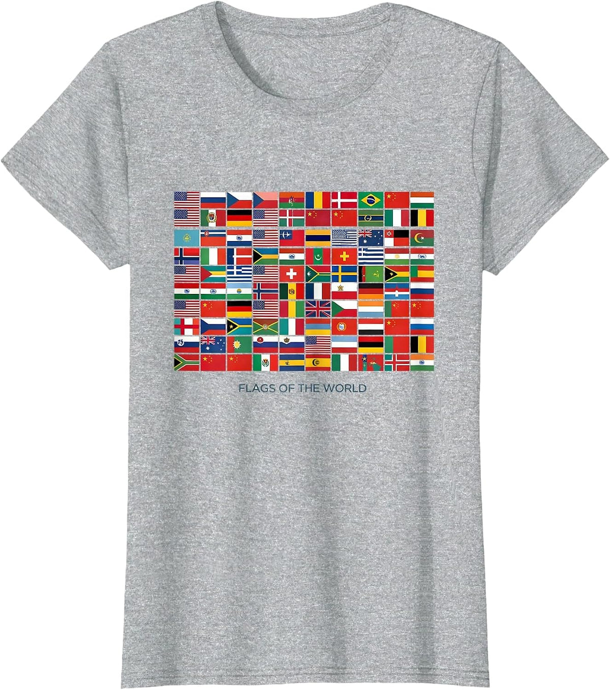 Women's Flags Of The World Geography Lover International Culture T-Shirt - Heather Grey