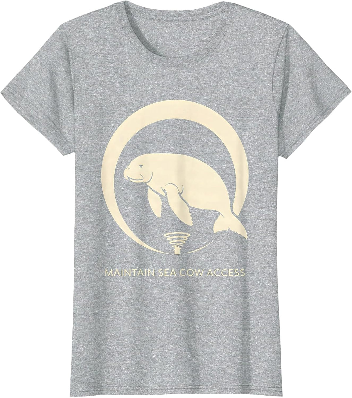Maintain Sea Cow Access Funny Manatee Wildlife Lover T-Shirt - Heather Grey