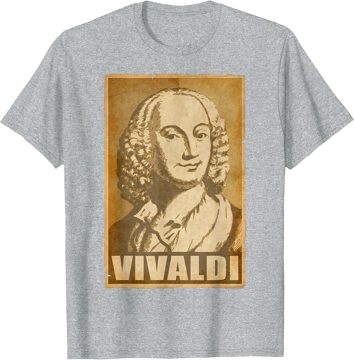 Antonio Vivaldi Vintage Torn Poster T-Shirt - Heather Grey