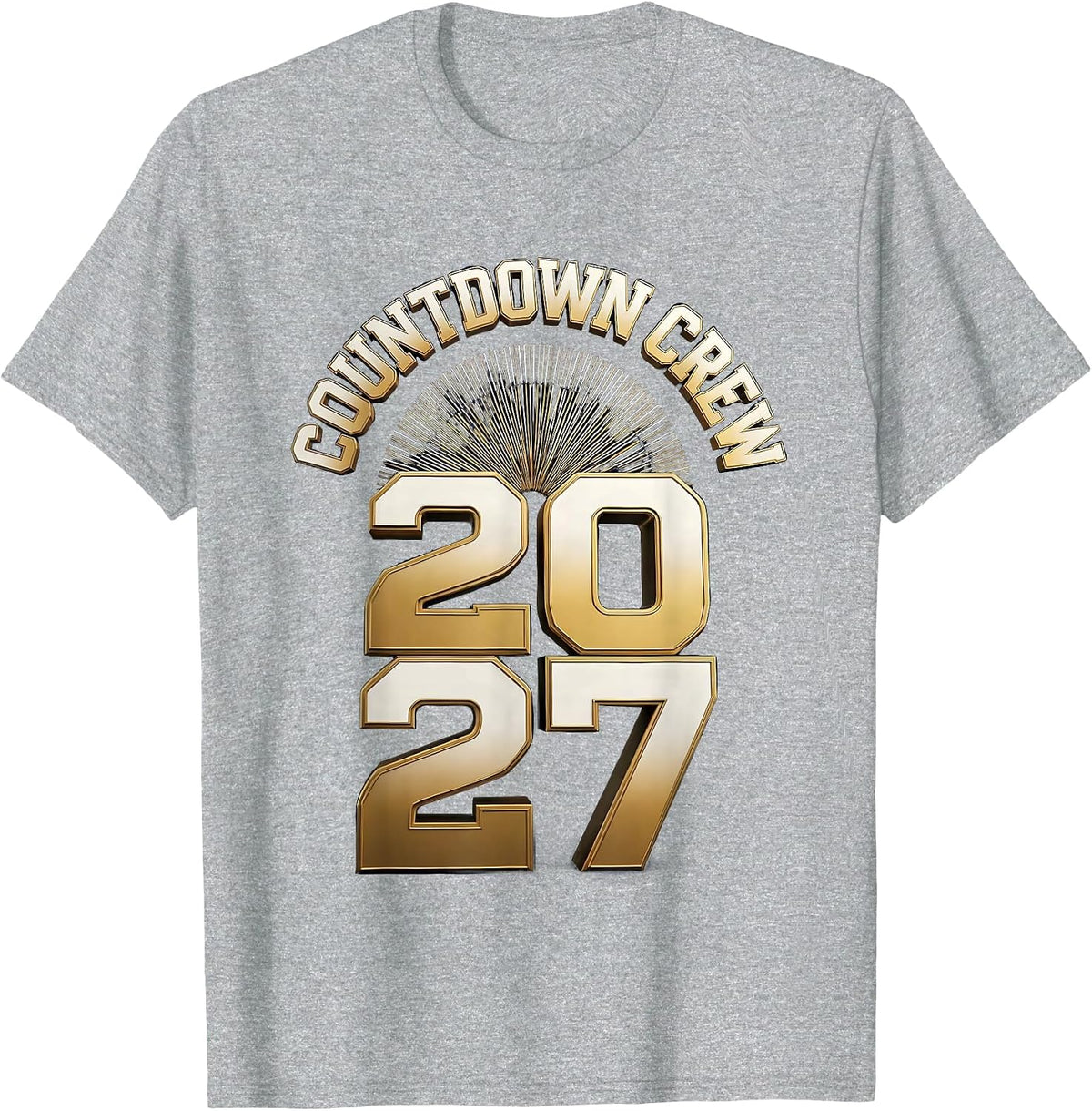 Men's Countdown Crew 2027 New Year's Eve Party Family Matching T-Shirt - Heather Grey