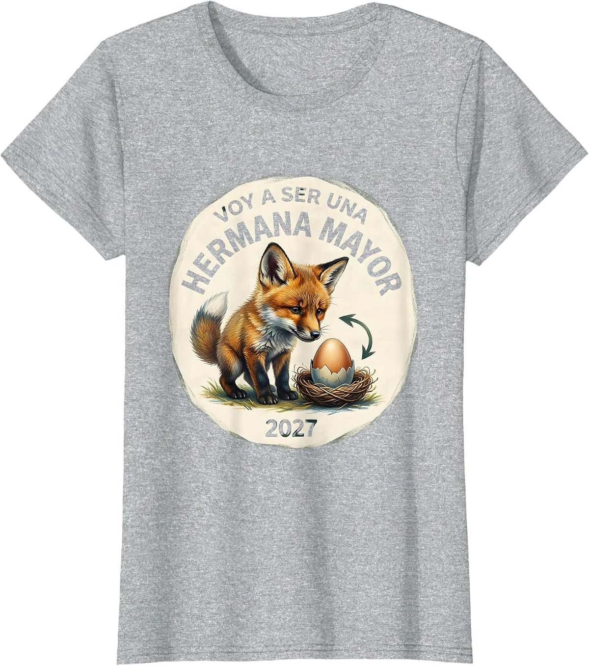 Voy a ser una hermana mayor 2027 Spanish Big Sister T-Shirt - Heather Grey