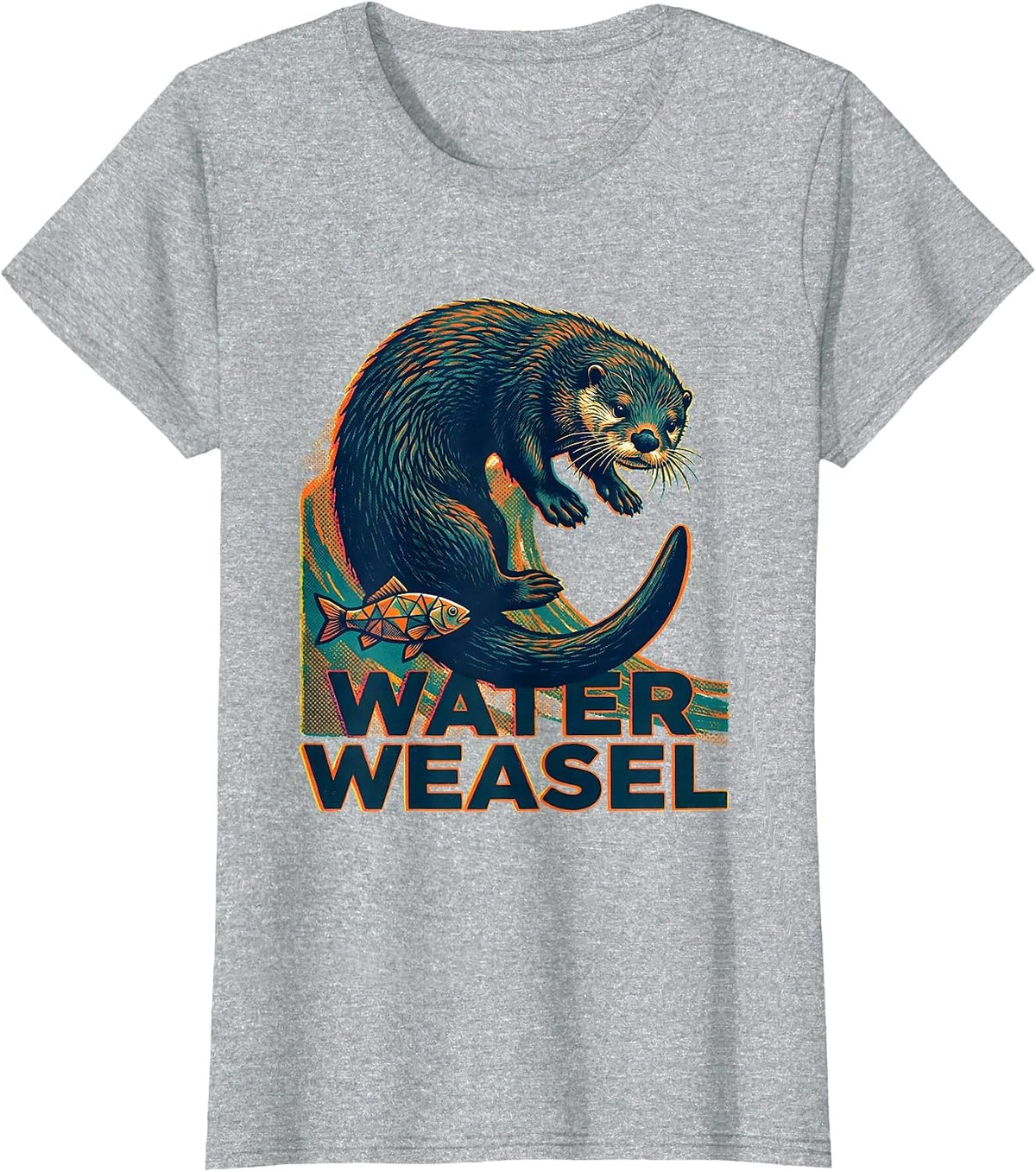 Water Weasel Funny Animal Meme Animal Lover Humor T-Shirt - Heather Grey