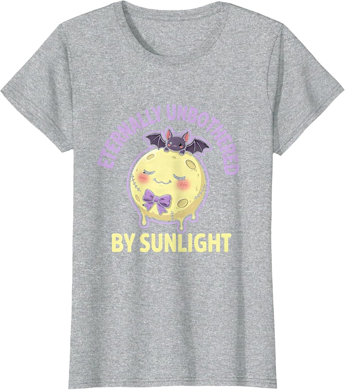 Women's Eternally Unbothered By Sunlight Goth Design T-Shirt - Heather Grey
