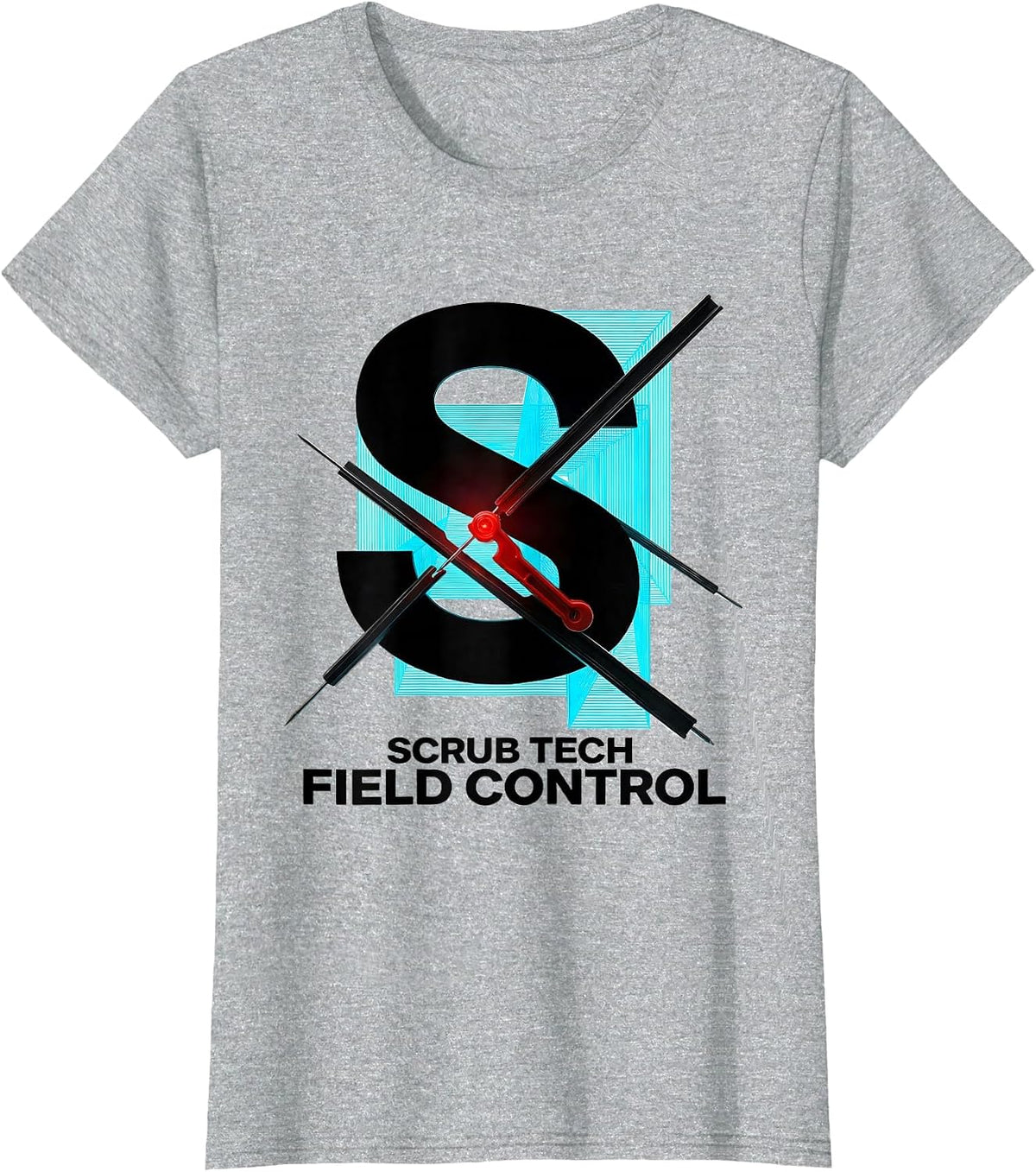 Women's Scrub Tech Field Control New Wave Typography Surgical Tech T-Shirt - Heather Grey
