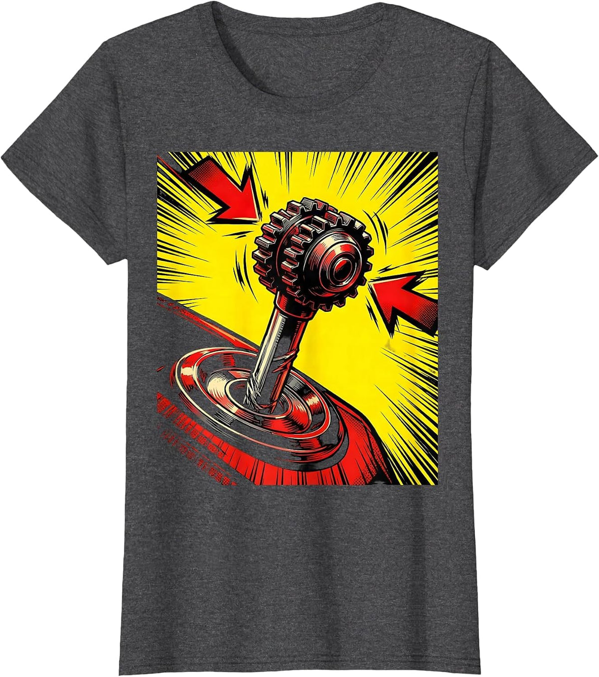 Women's Stuck In Between Funny Gear Shift Graphic T-Shirt - Dark Heather Grey