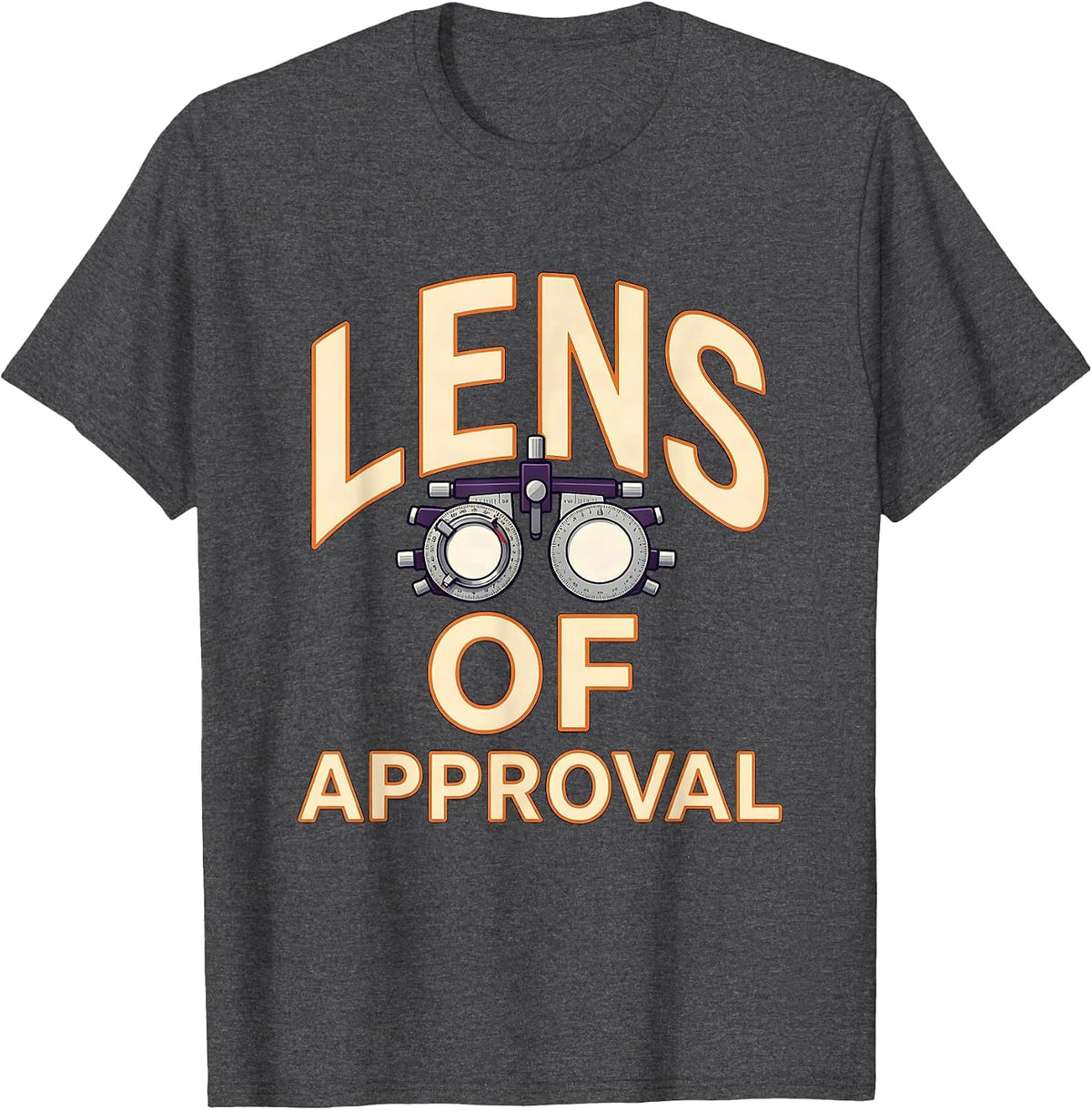 Lens Of Approval Whimsical Optometry Eye Doctor Halloween T-Shirt - Dark Heather Grey