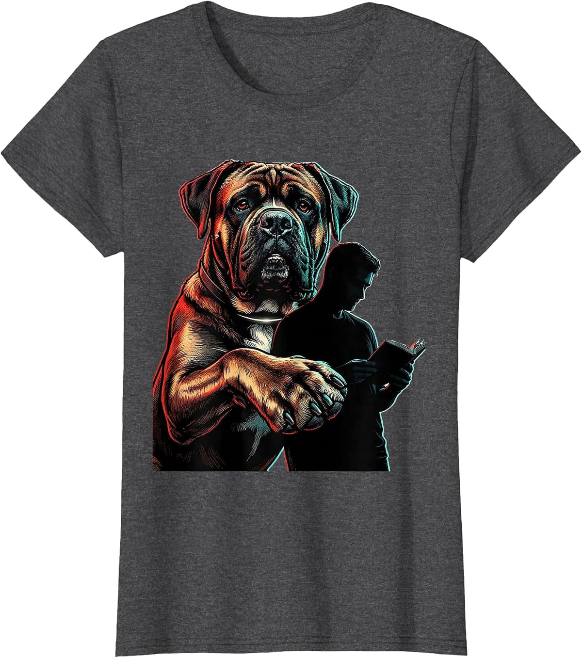Women's Cane Corso Owner Pop Art Dog Dad Humor T-Shirt - Dark Heather Grey