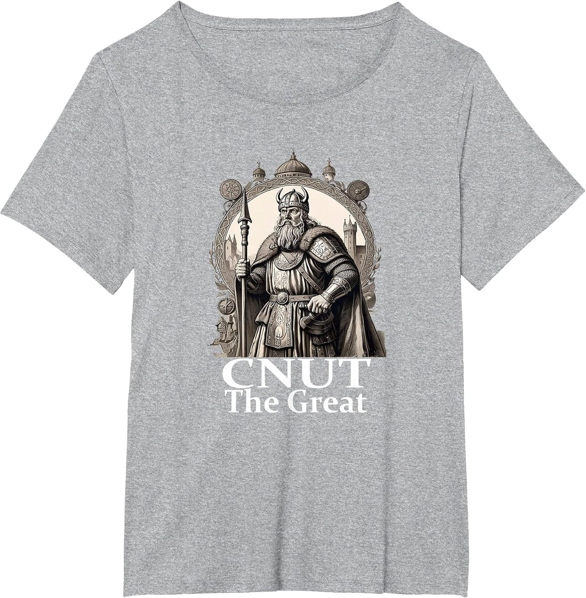 Cnut The Great - King of England, Denmark & Norway T-Shirt - Heather Grey