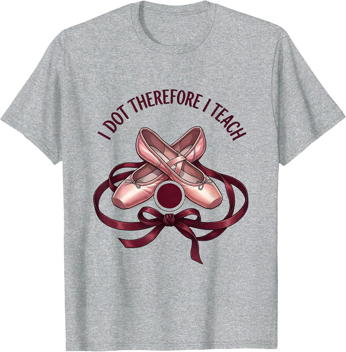 Men's I Dot Therefore I Teach Dot Day Teacher Design T-Shirt - Heather Grey